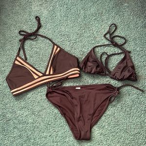Black bikini set with extra cute bikini top